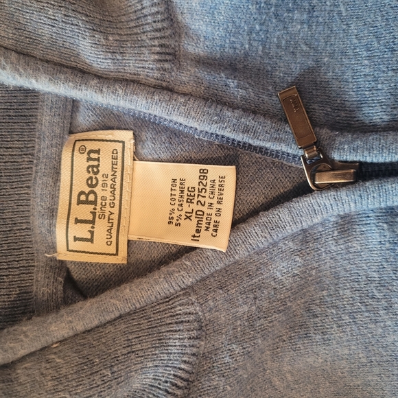L.L.Bean Blue Zip Neck Pullover Sweater  XL - Picture 5 of 5